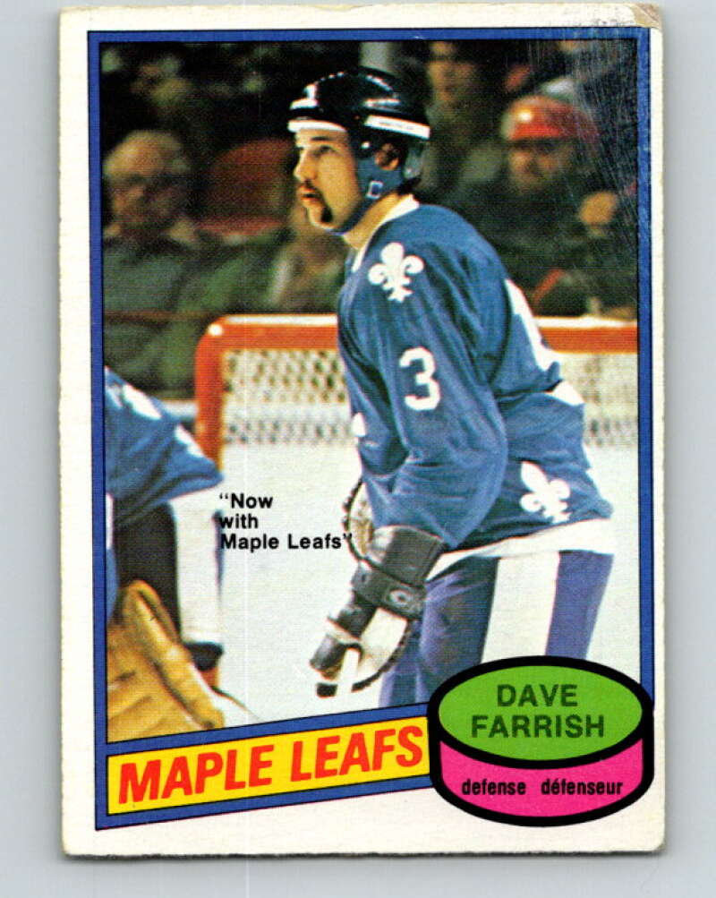 1980-81 O-Pee-Chee #311 Dave Farrish  Toronto Maple Leafs  V40255