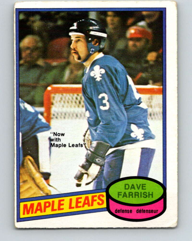 1980-81 O-Pee-Chee #311 Dave Farrish  Toronto Maple Leafs  V40256