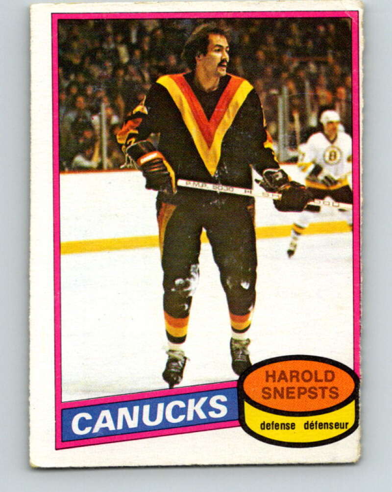 1980-81 O-Pee-Chee #312 Harold Snepsts  Vancouver Canucks  V40257