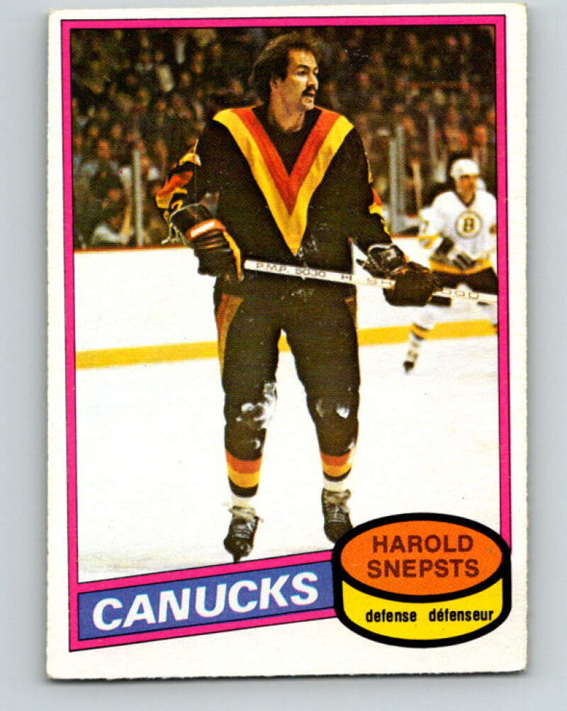 1980-81 O-Pee-Chee #312 Harold Snepsts  Vancouver Canucks  V40259