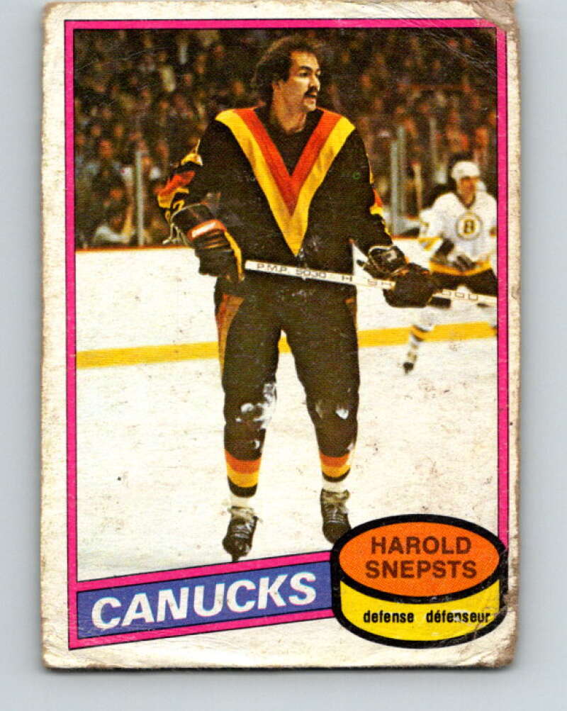 1980-81 O-Pee-Chee #312 Harold Snepsts  Vancouver Canucks  V40269