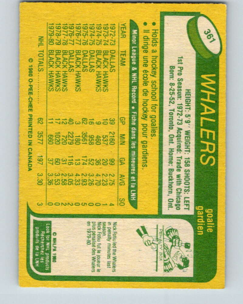 1980-81 O-Pee-Chee #361 Mike Veisor  Hartford Whalers  V40703