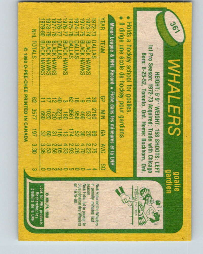 1980-81 O-Pee-Chee #361 Mike Veisor  Hartford Whalers  V40710
