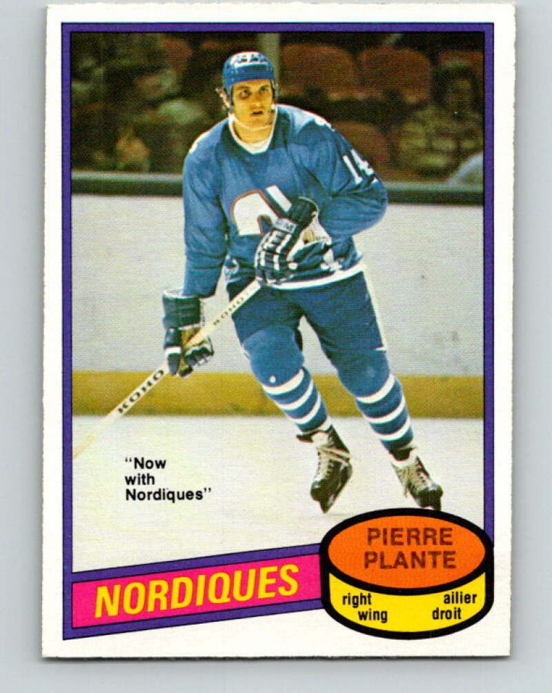 1980-81 O-Pee-Chee #369 Pierre Plante  Quebec Nordiques  V40795