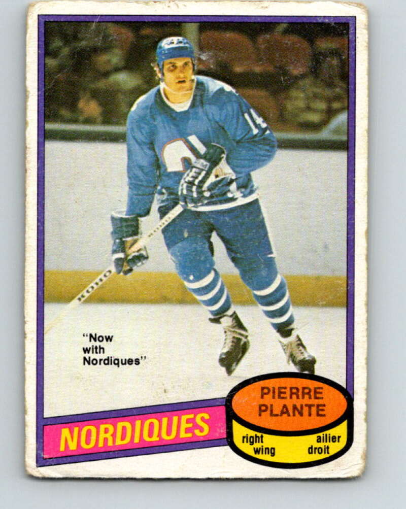 1980-81 O-Pee-Chee #369 Pierre Plante  Quebec Nordiques  V40797