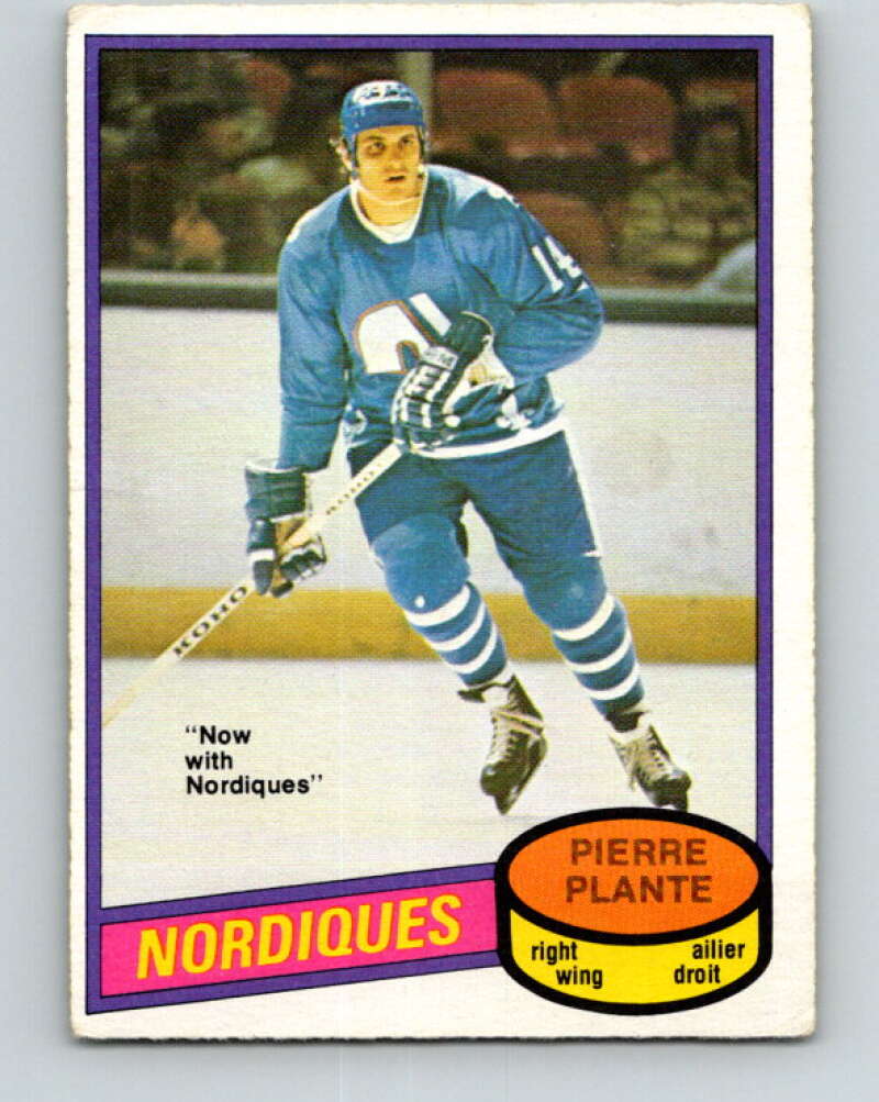 1980-81 O-Pee-Chee #369 Pierre Plante  Quebec Nordiques  V40804