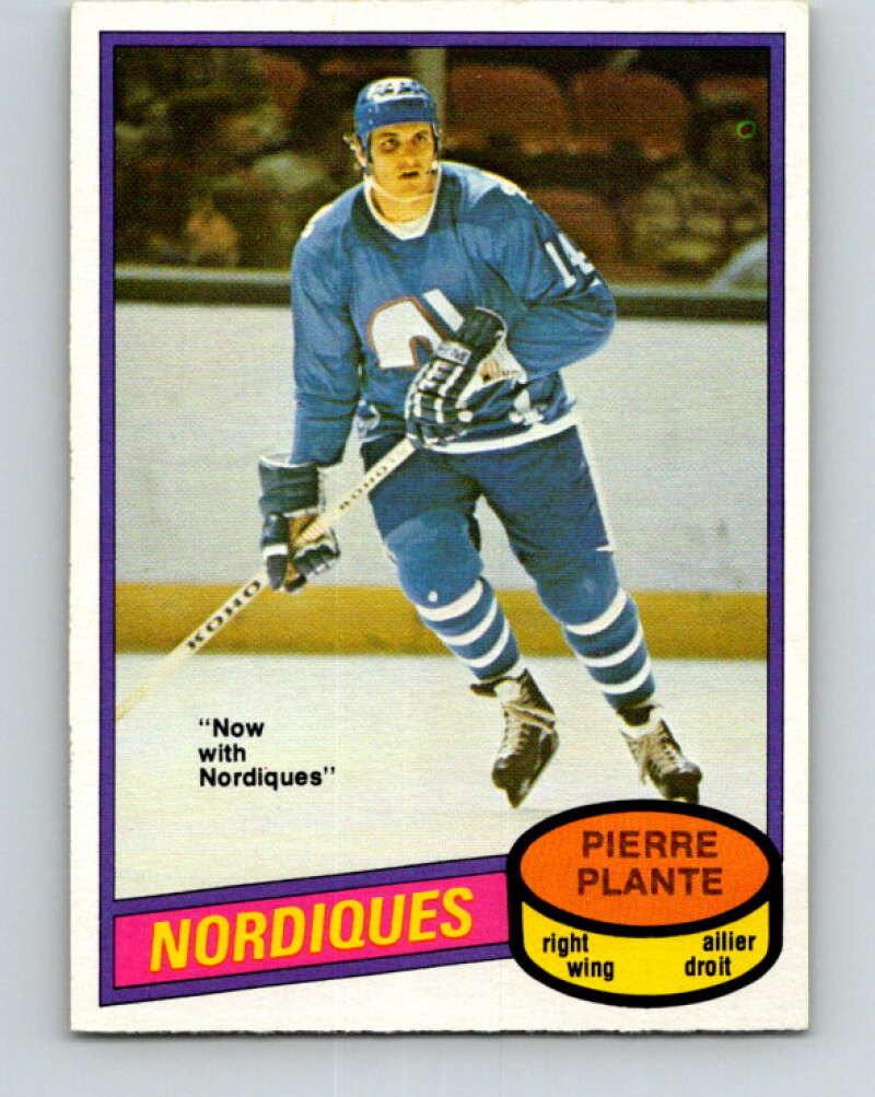 1980-81 O-Pee-Chee #369 Pierre Plante  Quebec Nordiques  V40806