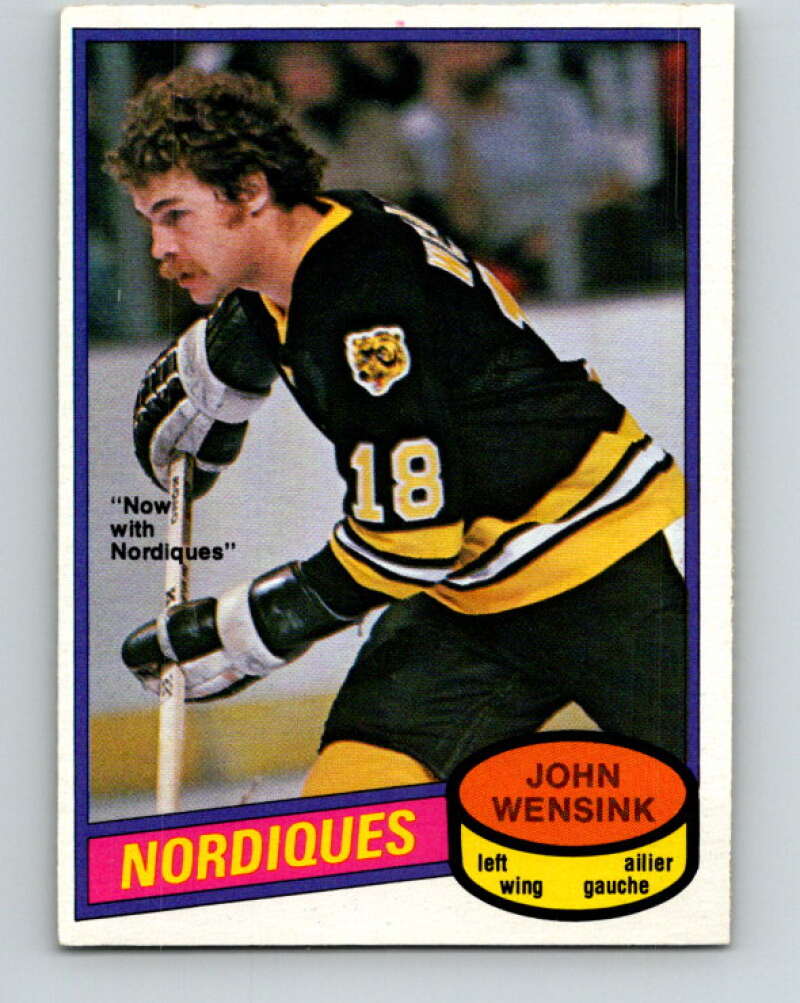 1980-81 O-Pee-Chee #390 John Wensink  Quebec Nordiques  V41010