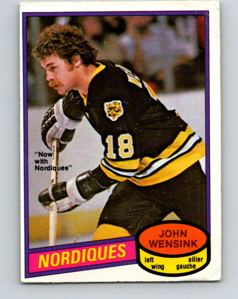 1980-81 O-Pee-Chee #390 John Wensink  Quebec Nordiques  V41012