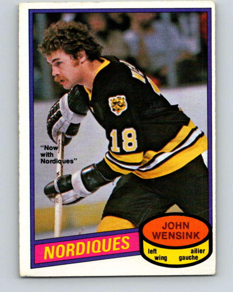 1980-81 O-Pee-Chee #390 John Wensink  Quebec Nordiques  V41013