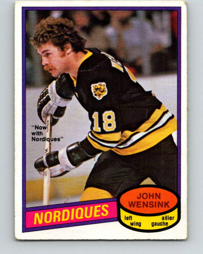 1980-81 O-Pee-Chee #390 John Wensink  Quebec Nordiques  V41015
