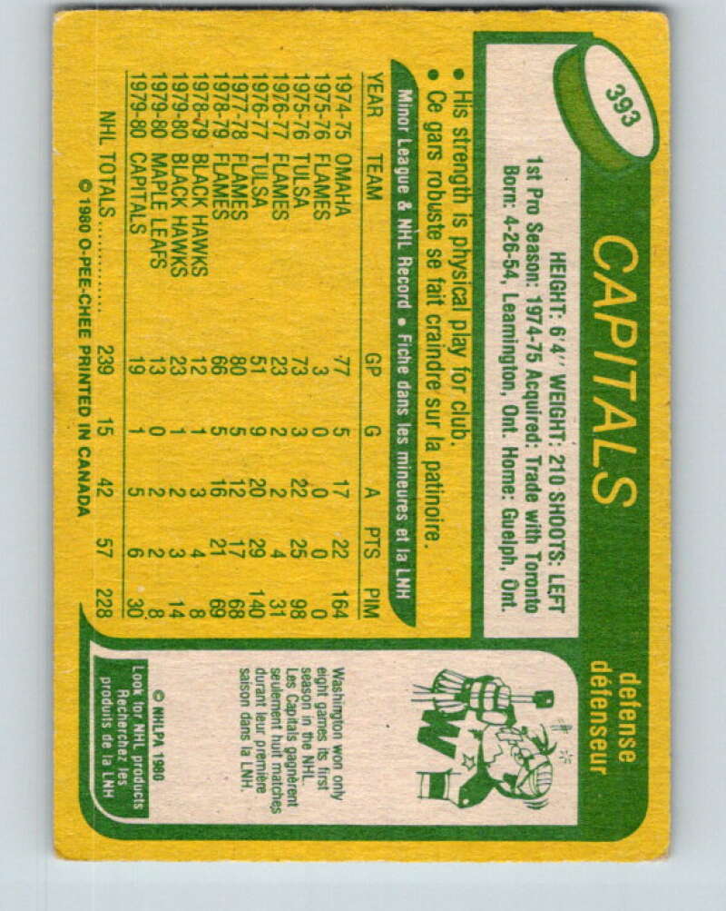 1980-81 O-Pee-Chee #393 Pat Ribble  Washington Capitals  V41048