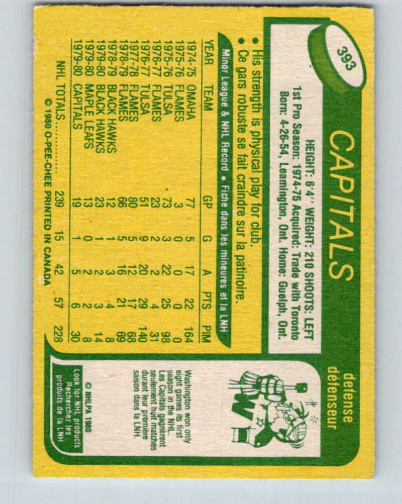 1980-81 O-Pee-Chee #393 Pat Ribble  Washington Capitals  V41054
