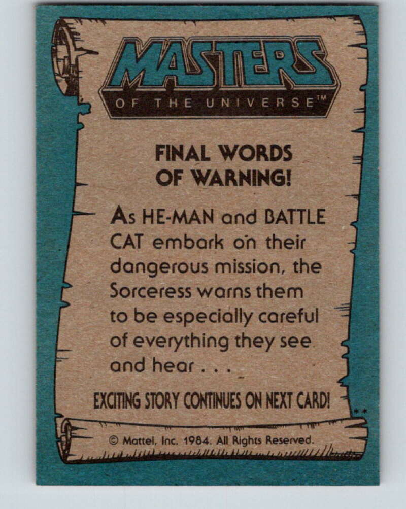 1984 Matel Masters of the Universe #20 Final Words of Warning  V4110