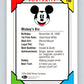 1991 Impel Walt Disney #100 Mickeys Bio Birthday   V41816