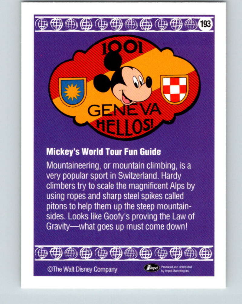 1991 Impel Walt Disney #193 Hanging Around the Alps with Goofy   V42010