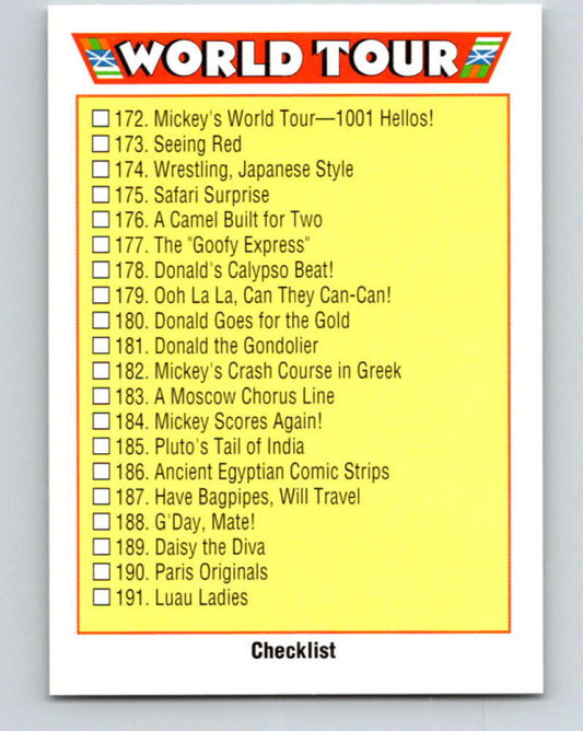 1991 Impel Walt Disney #210 World Tour Checklist   V42037