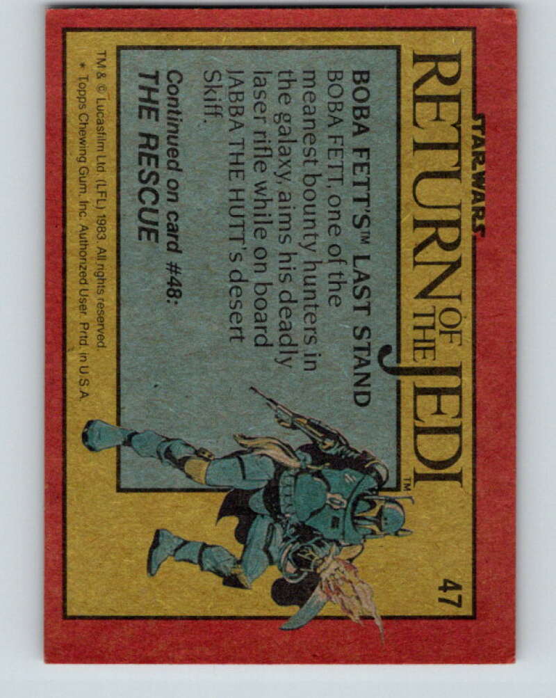 1983 Topps Star Wars Return Of The Jedi #47 Boba Fett's Last Stand   V42085