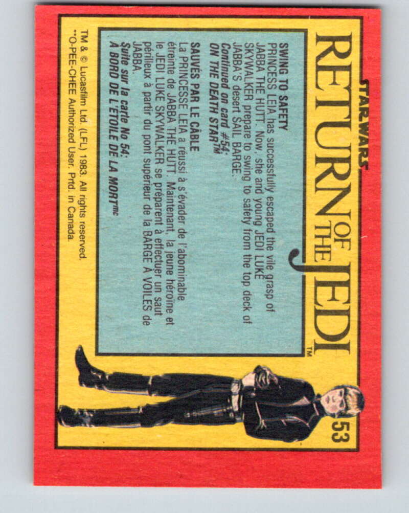 1983 OPC Star Wars Return Of The Jedi #53 Swing to Safety   V42382