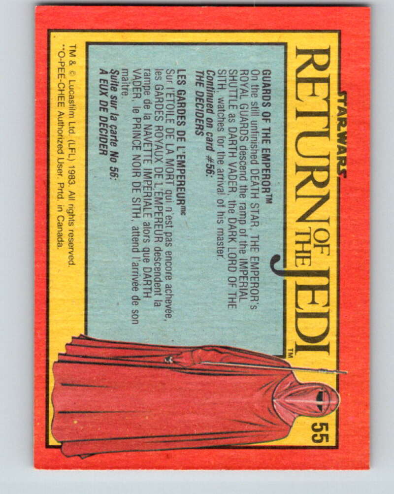 1983 OPC Star Wars Return Of The Jedi #55 Guards of the Emperor   V42392