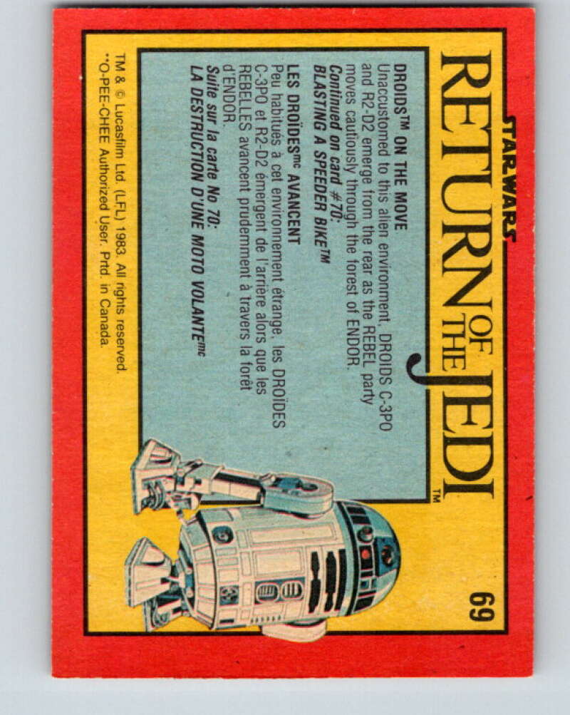 1983 OPC Star Wars Return Of The Jedi #69 Droids on the Move   V42458