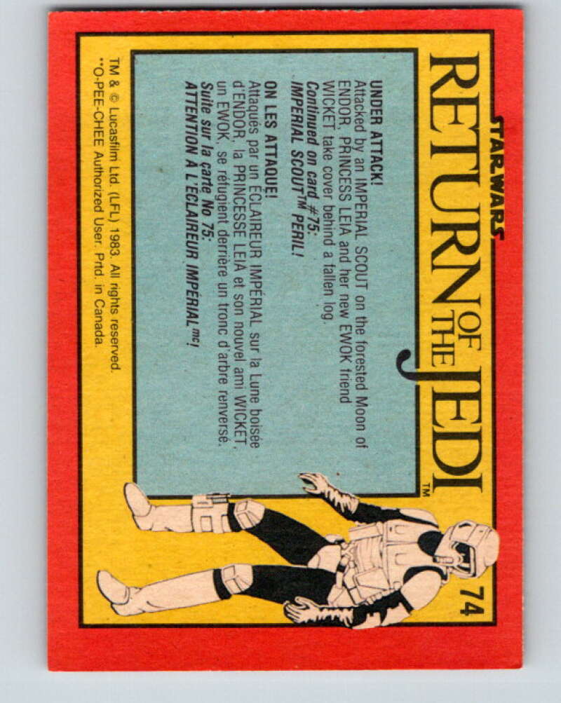 1983 OPC Star Wars Return Of The Jedi #74 Under Attack   V42483
