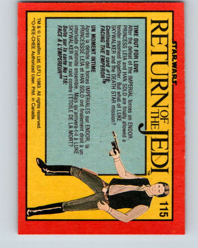 1983 OPC Star Wars Return Of The Jedi #115 Time Out for Love   V42655