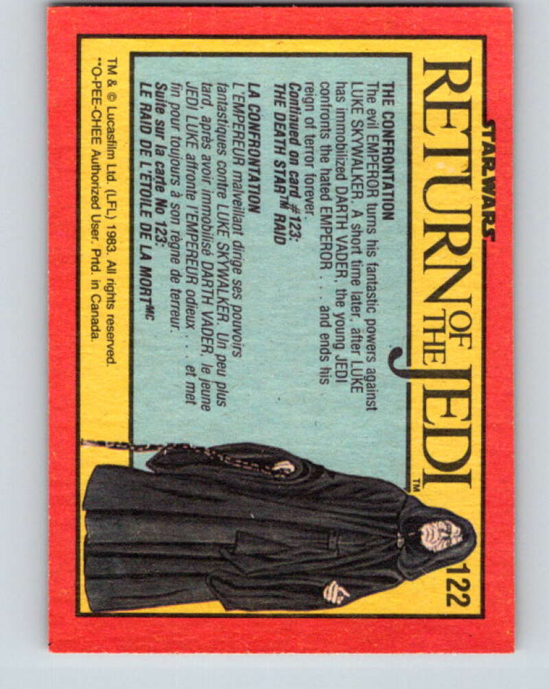 1983 OPC Star Wars Return Of The Jedi #122 The Confrontation   V42679