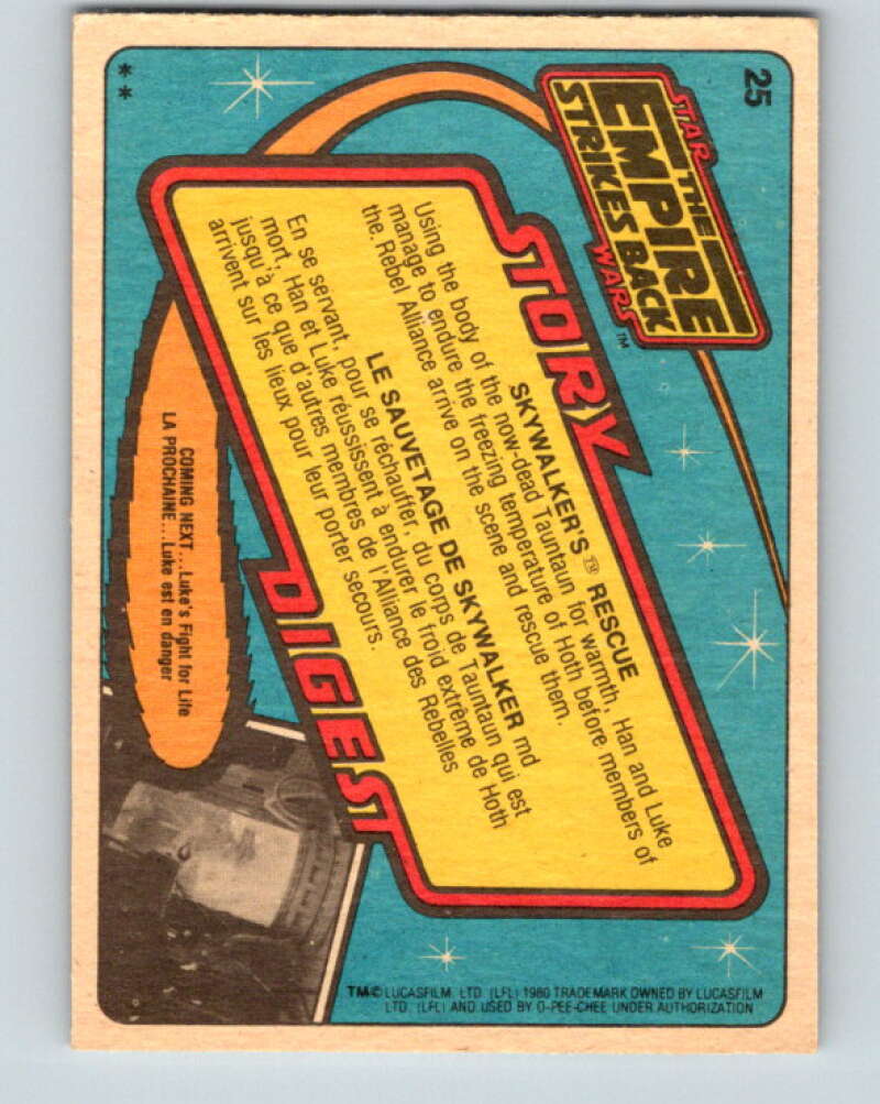 1980 OPC The Empire Strikes Back #25 Skywalker's Rescue   V42814