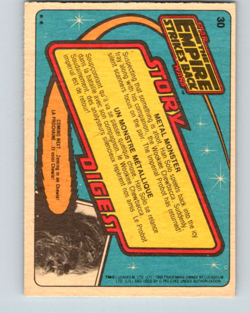 1980 OPC The Empire Strikes Back #30 Metal Monster   V42834