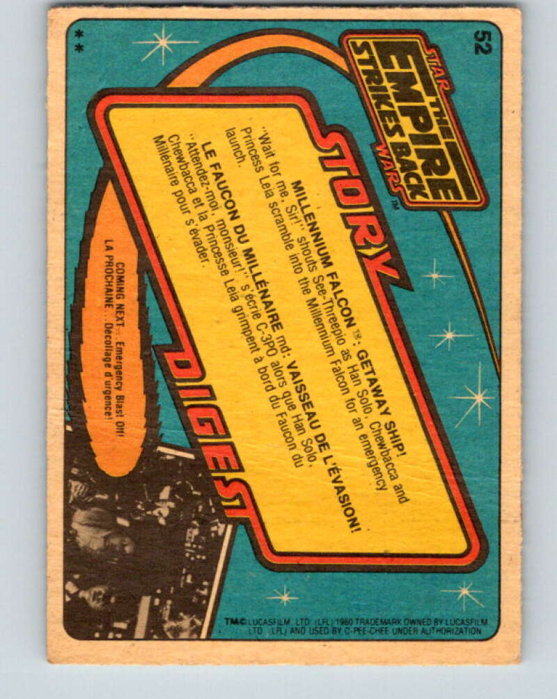 1980 OPC The Empire Strikes Back #52 Millennium Falcon: Getaway Ship!   V42895