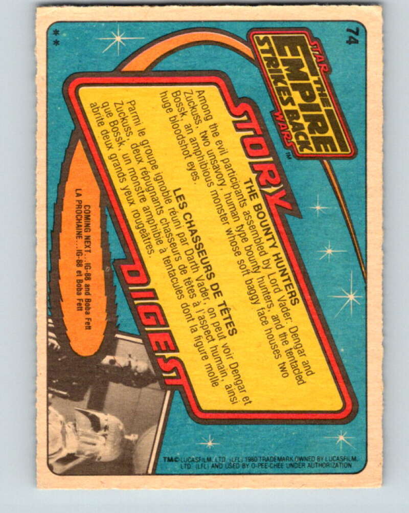 1980 OPC The Empire Strikes Back #74 The Bounty Hunters   V42970