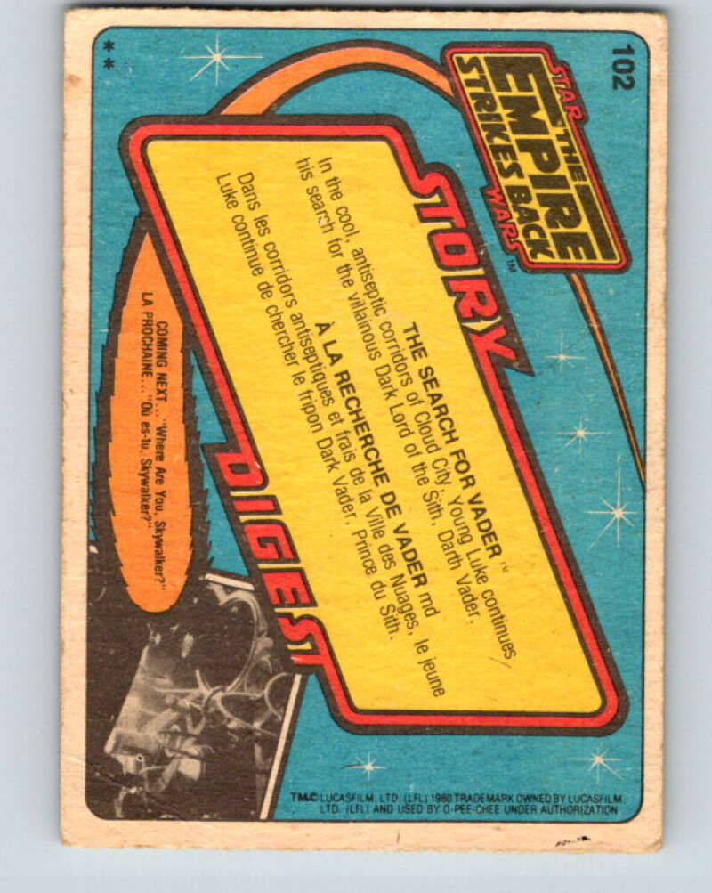 1980 OPC The Empire Strikes Back #102 The Search for Vader   V43058
