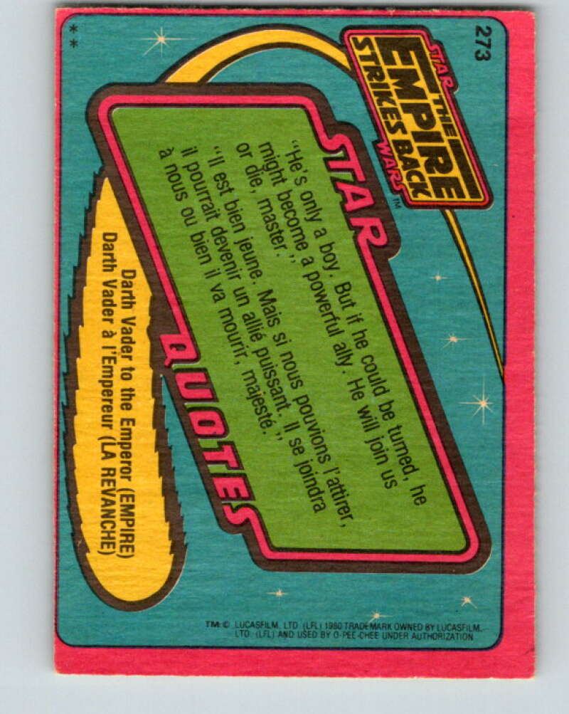 1980 OPC The Empire Strikes Back #273 Probot   V43175
