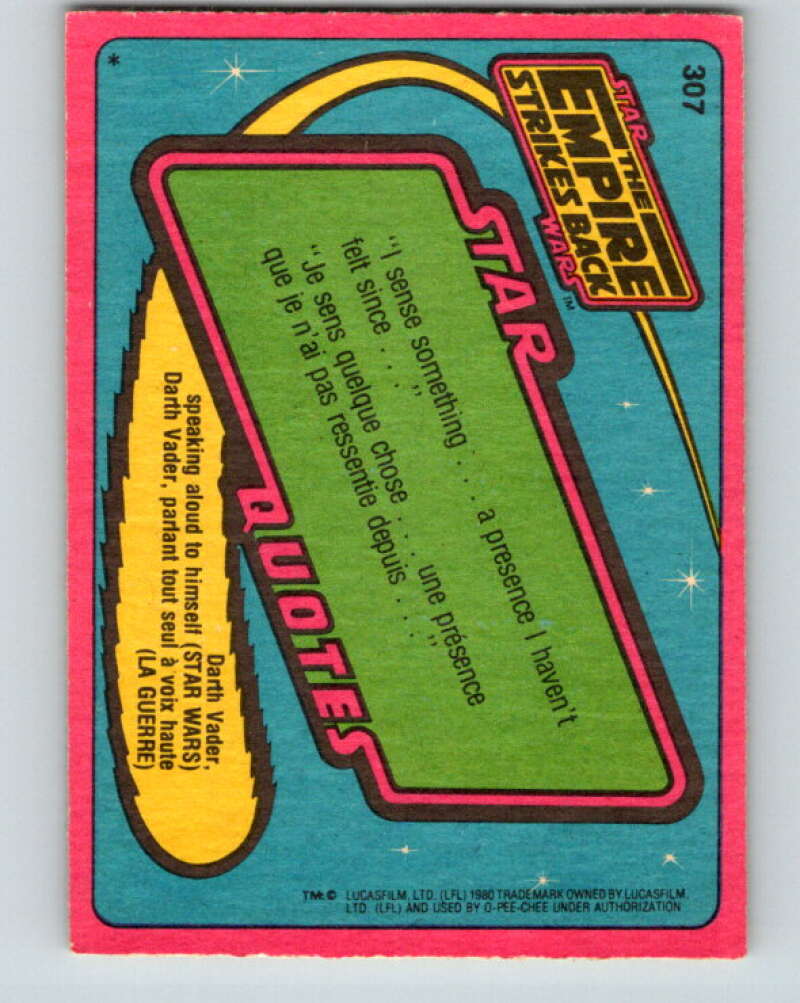 1980 OPC The Empire Strikes Back #307 Portrait of an Ugnaught   V43222