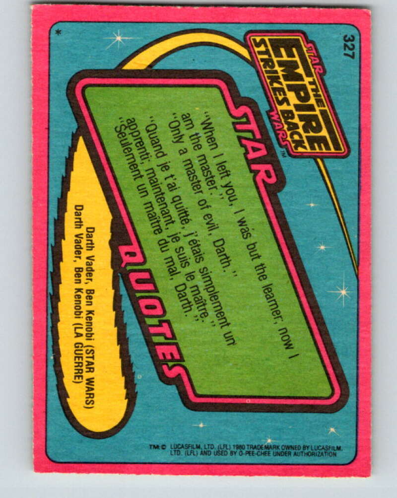 1980 OPC The Empire Strikes Back #327 Rebel Snowspeeders Zero In!   V43258