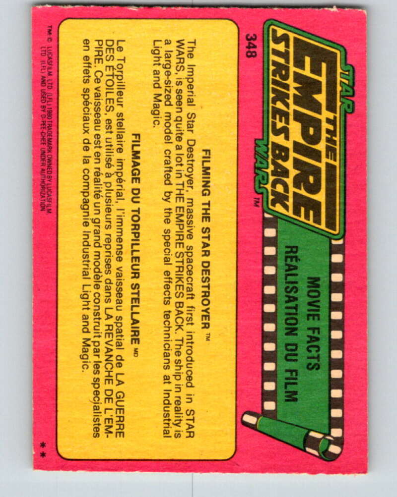 1980 OPC The Empire Strikes Back #348 Filming the Star Destroyer   V43296