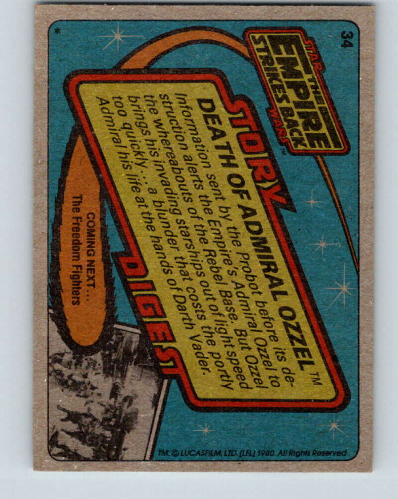 1980 Topps The Empire Strikes Back #34 Death of Admiral Ozzel   V43373