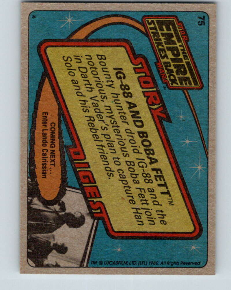 1980 Topps The Empire Strikes Back #75 IG-88 and Boba Fett   V43462