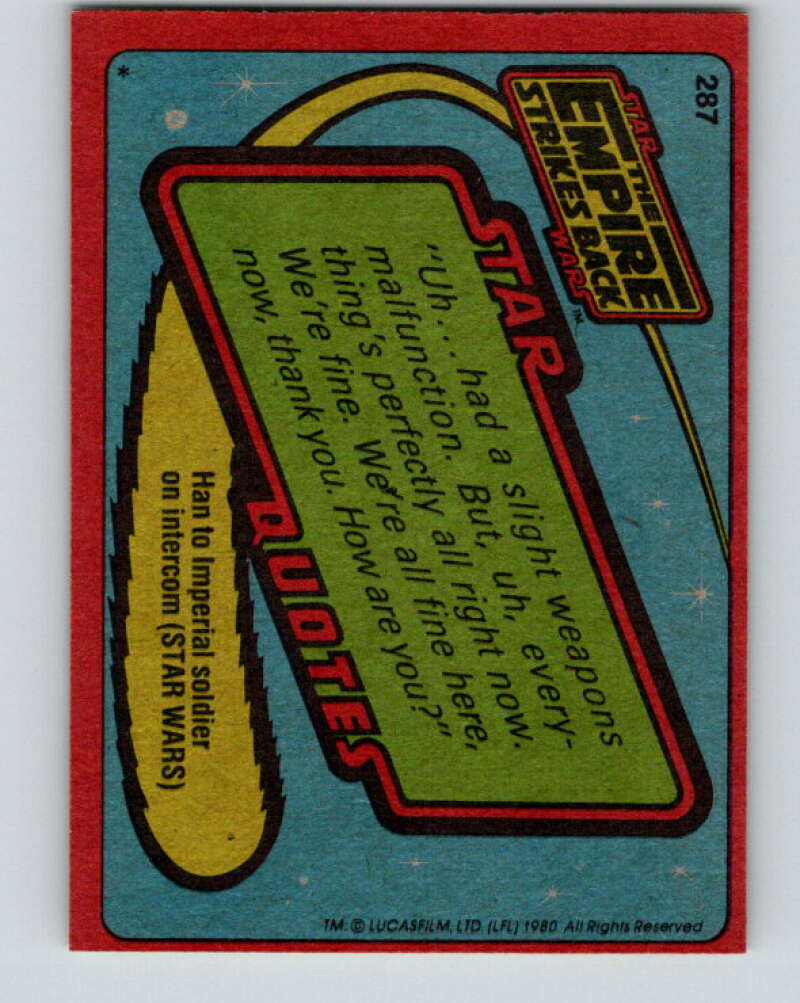 1980 Topps The Empire Strikes Back #287 Calrissian of Bespin   V43715