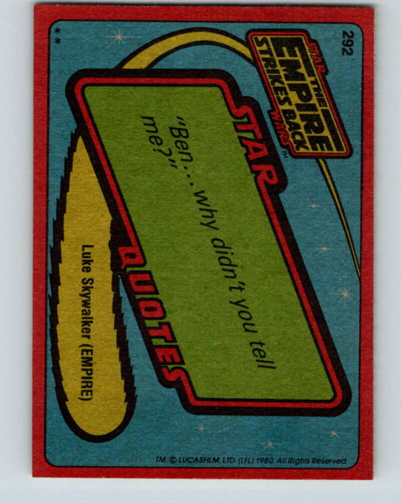 1980 Topps The Empire Strikes Back #292 Canyons of Death!   V43745