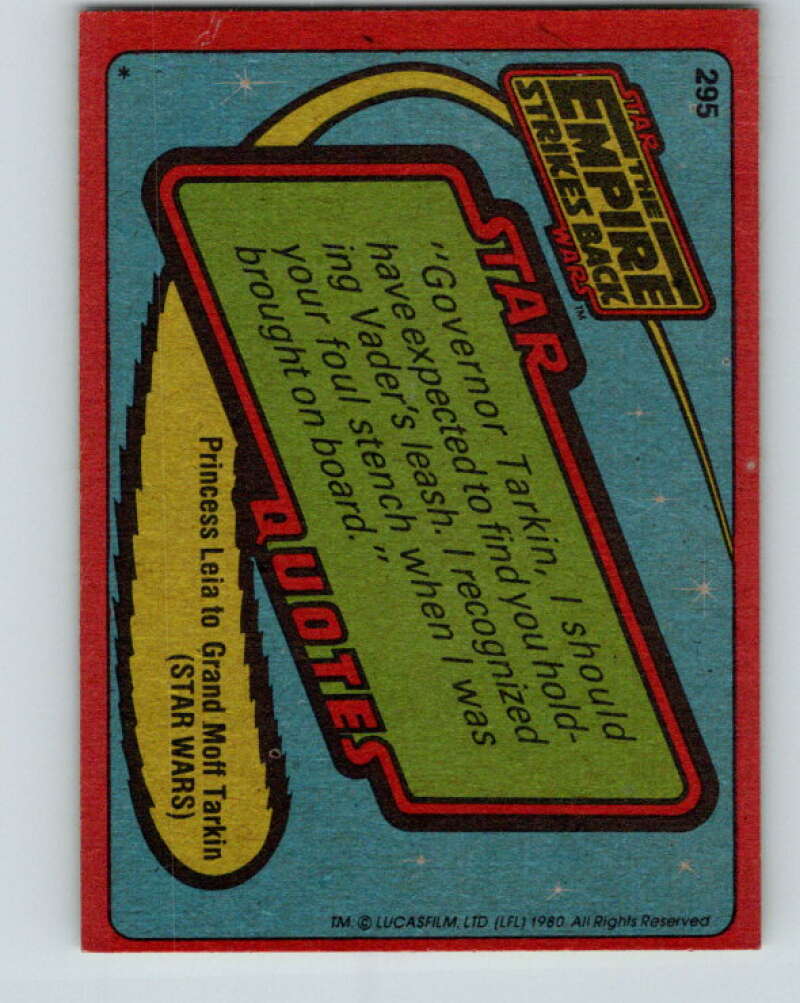 1980 Topps The Empire Strikes Back #295 Power of the Empire   V43764