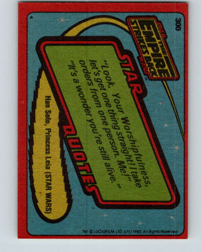 1980 Topps The Empire Strikes Back #300 Descent Into Danger!   V43788