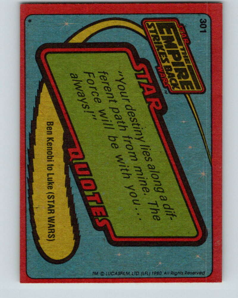 1980 Topps The Empire Strikes Back #301 Luke...Long Overdue!   V43796