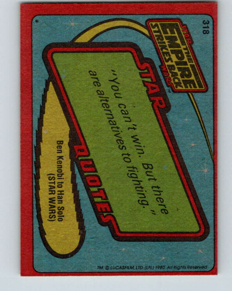 1980 Topps The Empire Strikes Back #318 The Ominous One   V43887