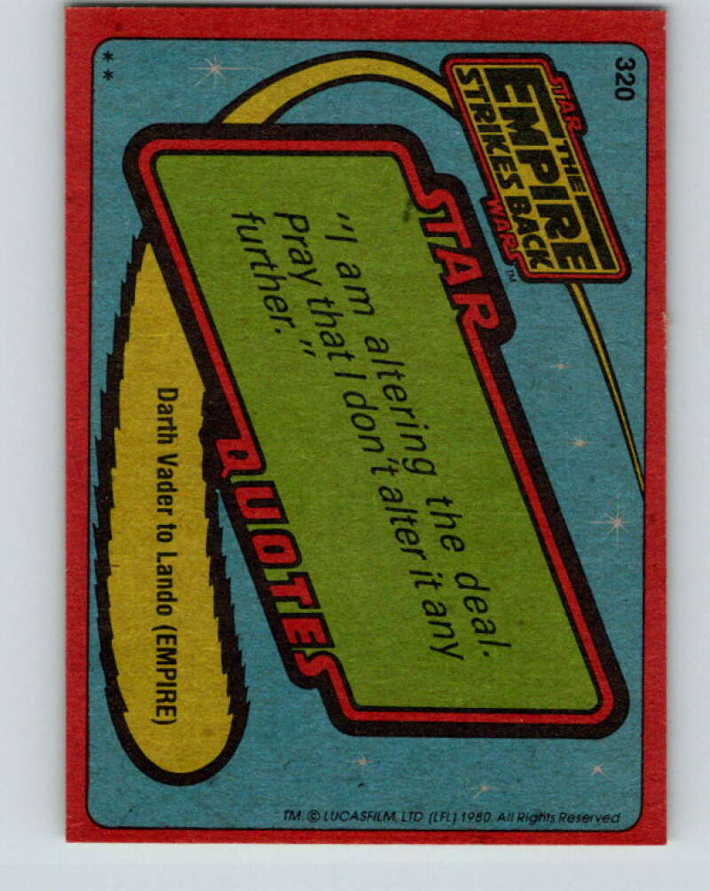 1980 Topps The Empire Strikes Back #320 He's Still Alive!   V43898