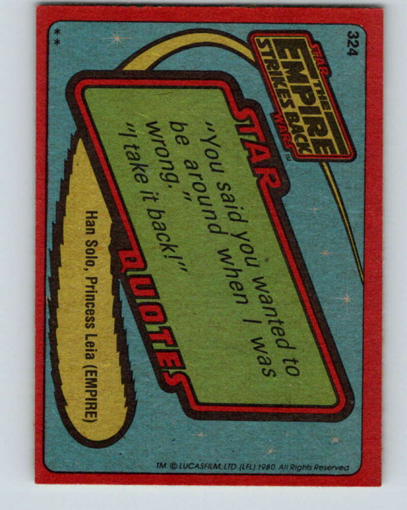 1980 Topps The Empire Strikes Back #324 Bounty Hunter IG-88   V43922