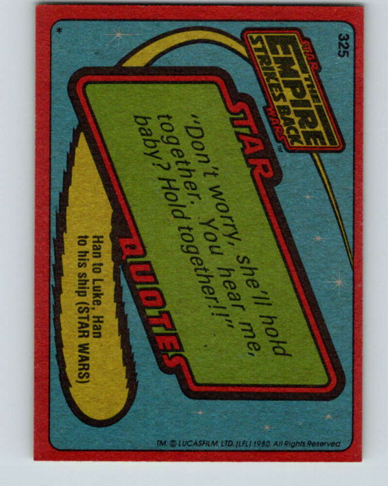 1980 Topps The Empire Strikes Back #325 The Icy Plains of Hoth   V43928