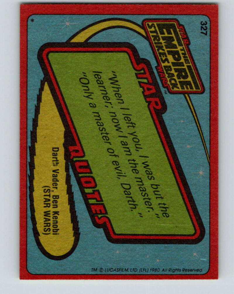 1980 Topps The Empire Strikes Back #327 Rebel Snowspeeders Zero In!   V43937