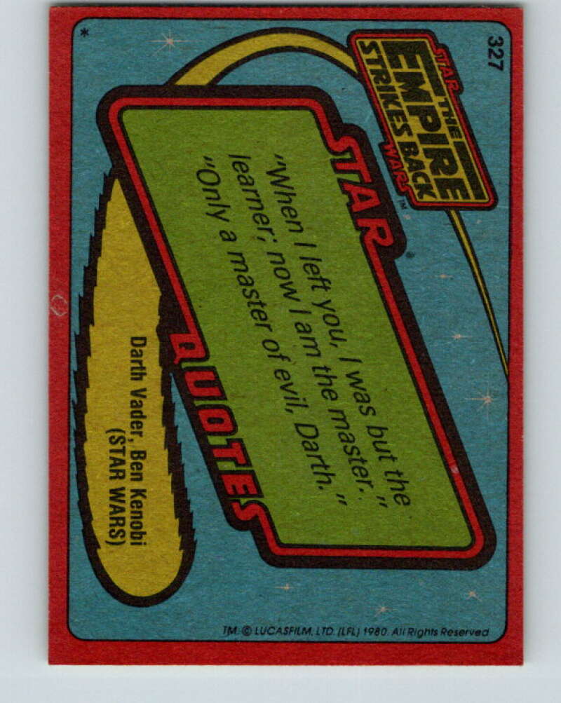 1980 Topps The Empire Strikes Back #327 Rebel Snowspeeders Zero In!   V43938